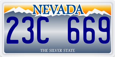 NV license plate 23C669