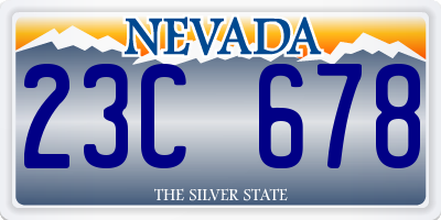 NV license plate 23C678