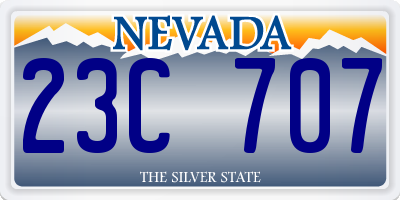 NV license plate 23C707