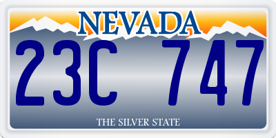 NV license plate 23C747