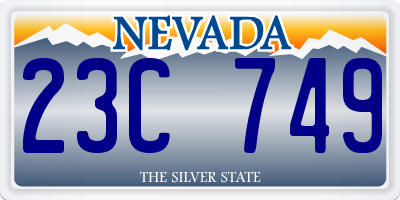 NV license plate 23C749