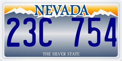 NV license plate 23C754