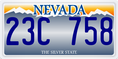 NV license plate 23C758