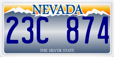 NV license plate 23C874