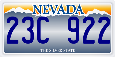 NV license plate 23C922