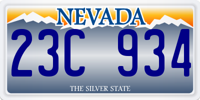 NV license plate 23C934