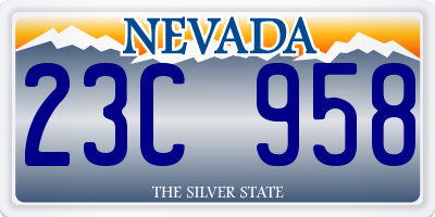 NV license plate 23C958