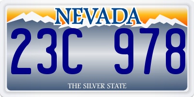 NV license plate 23C978