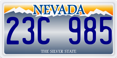 NV license plate 23C985