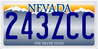 NV license plate 243ZCC