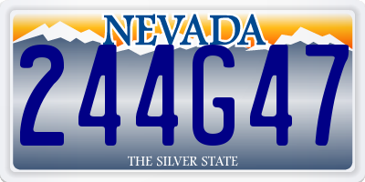 NV license plate 244G47