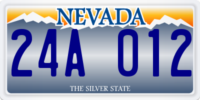 NV license plate 24A012