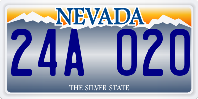 NV license plate 24A020