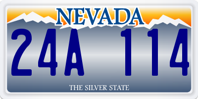 NV license plate 24A114