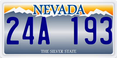 NV license plate 24A193