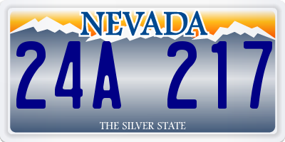 NV license plate 24A217