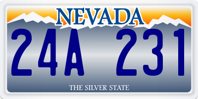NV license plate 24A231