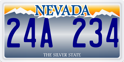 NV license plate 24A234