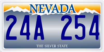 NV license plate 24A254