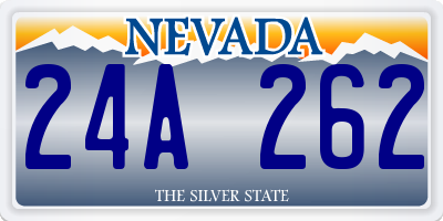 NV license plate 24A262