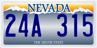 NV license plate 24A315