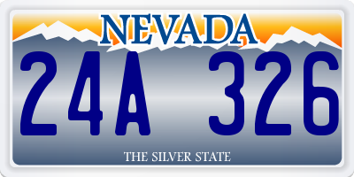 NV license plate 24A326