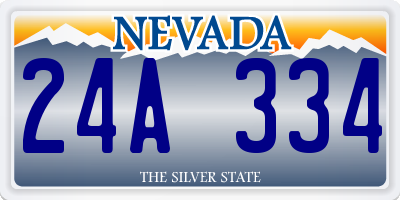 NV license plate 24A334