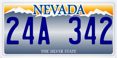 NV license plate 24A342