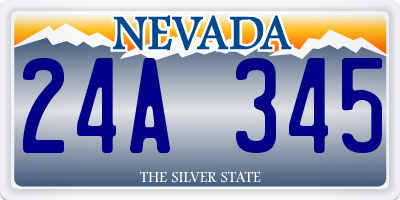 NV license plate 24A345