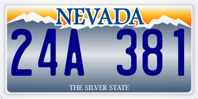 NV license plate 24A381