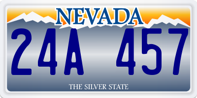 NV license plate 24A457