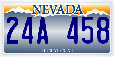 NV license plate 24A458