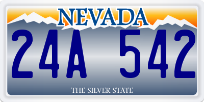 NV license plate 24A542