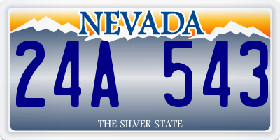 NV license plate 24A543