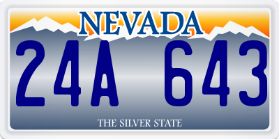 NV license plate 24A643