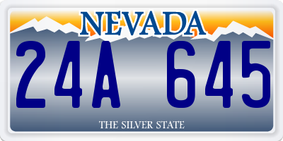 NV license plate 24A645