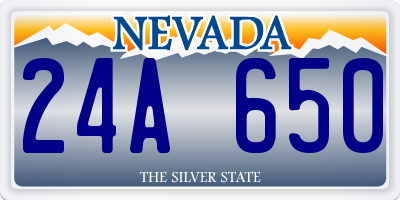 NV license plate 24A650