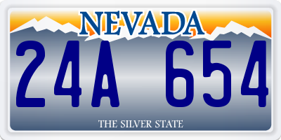 NV license plate 24A654