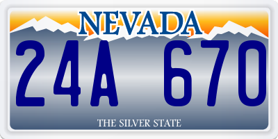 NV license plate 24A670
