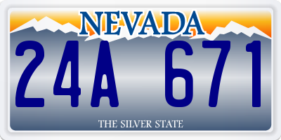 NV license plate 24A671