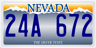 NV license plate 24A672