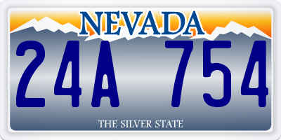 NV license plate 24A754