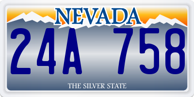 NV license plate 24A758