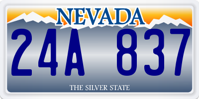 NV license plate 24A837