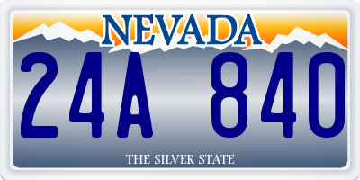 NV license plate 24A840