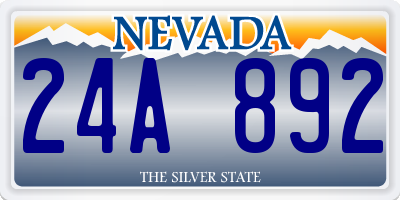 NV license plate 24A892