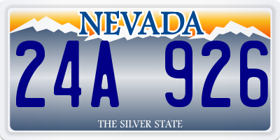 NV license plate 24A926