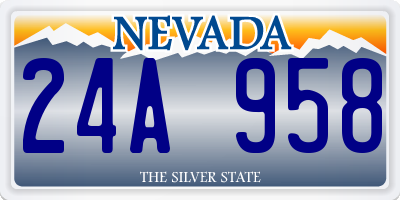 NV license plate 24A958
