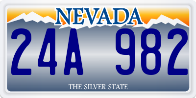 NV license plate 24A982