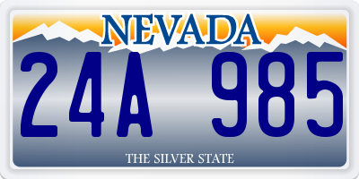 NV license plate 24A985